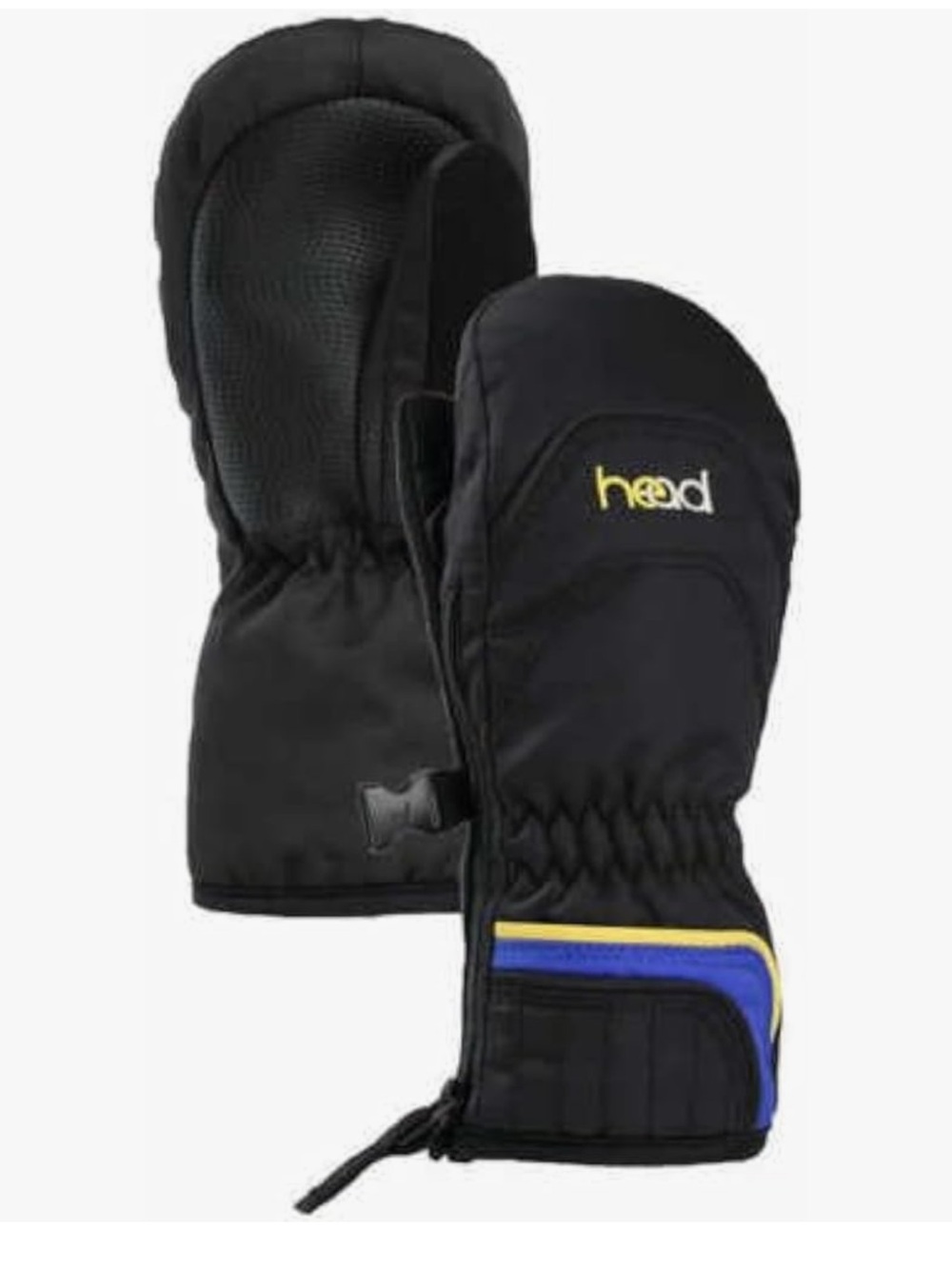 HEAD Kids Black Mittens with Blue & Yellow Accents